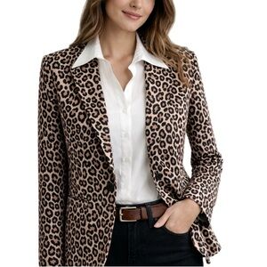 Marled, cheetah print, blazer size large